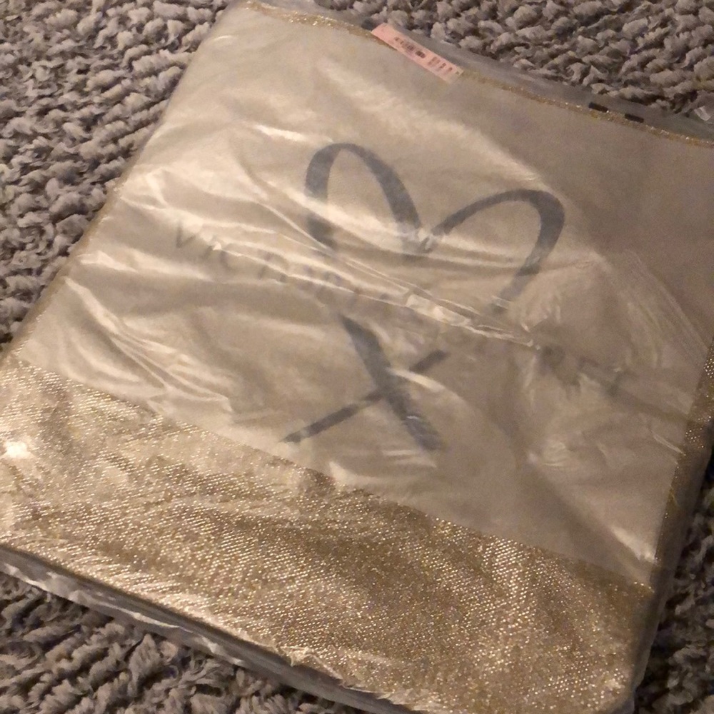 Victoria Secret Gold Weekender Tote Bag